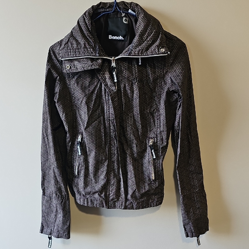 Bench Women's Small Textured Dark Brown Zip Up Jacket